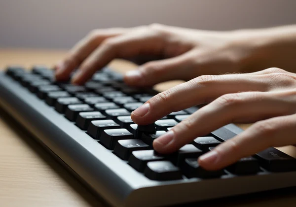 Hands on a keyboard showing drumming coordination