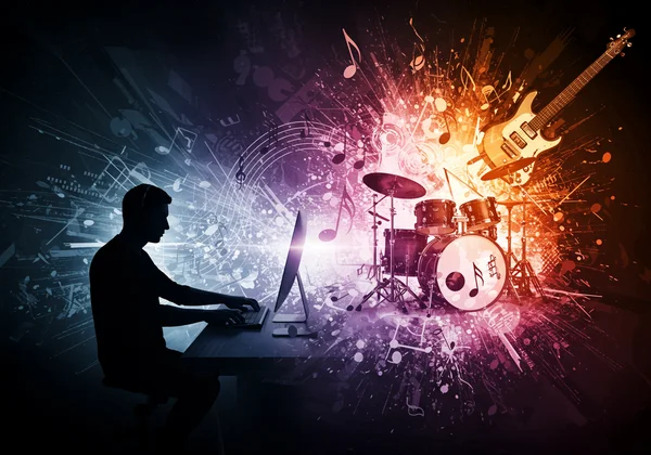Virtual drummer exploring new rock anthems online