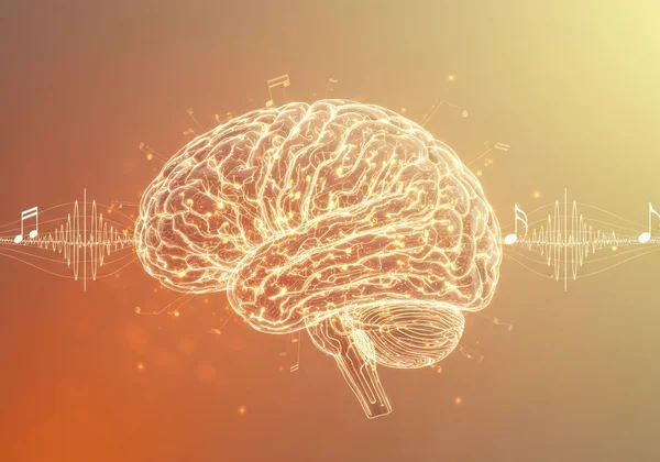 Abstract image showing brain activity from drumming