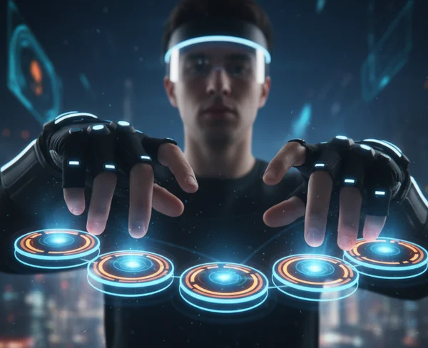 Fingers dynamically interacting with virtual drum keys